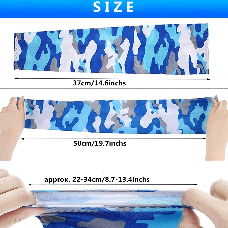 Mangas Para Brazos Para El Sol Sleeves Lightweight Sunscreen Enlarged  Multiple Colors Elastic Cool Sleeves Different Patterns Camouflage Sky Blue  