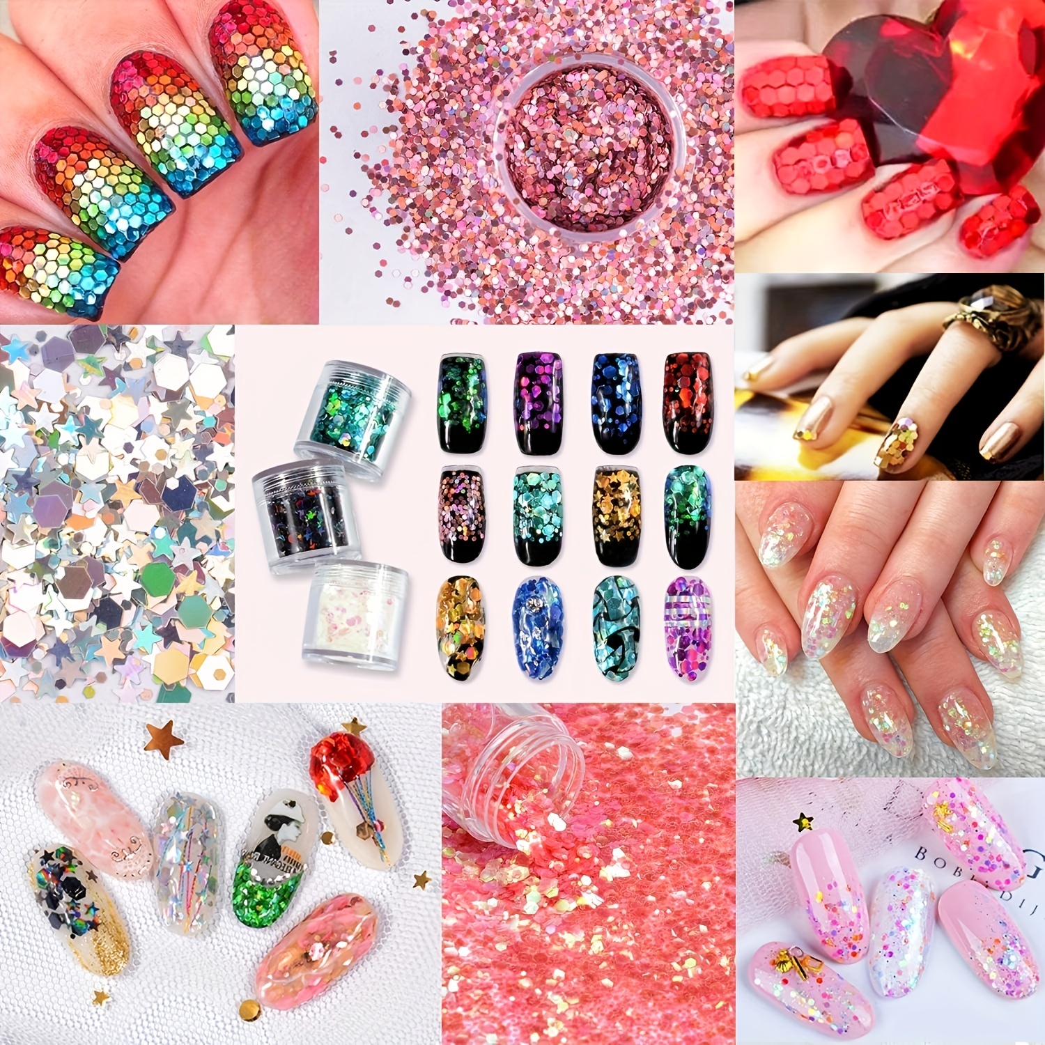 Chunky Nail Glitter Sequins For Face Body Eye Makeup,holographic Nail  Glitter Flakes For Diy Or Nails Salons - Temu
