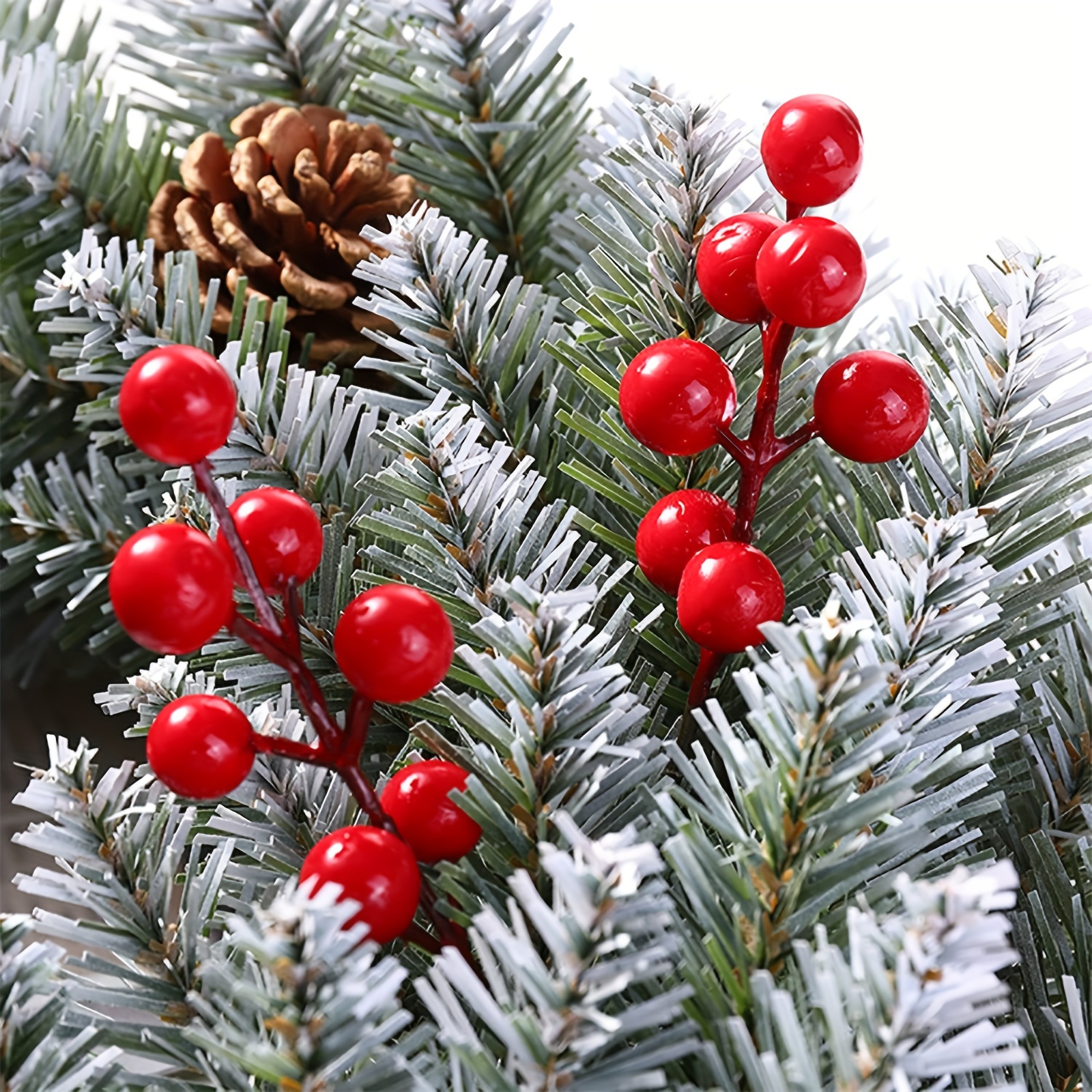 Red Berries Stems For Christmas Tree Artificial Red Berry - Temu