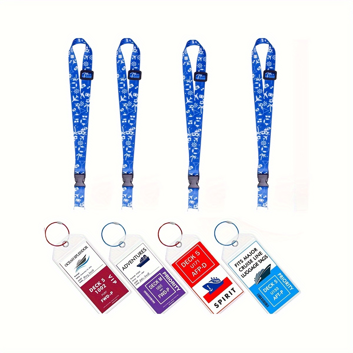 6 Sets Cruise Lanyards for Cruise Ship Cards Retractable Cruise Lanyards  Waterproof ID Badge Holders with 8 Pcs Cruise Luggage Tags for Carnival