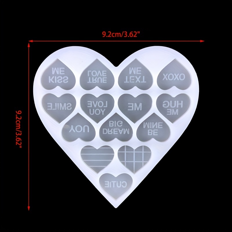 2 RESIN HEART Molds, Silicone Mold to make heart 30mm (1-3/16) charm