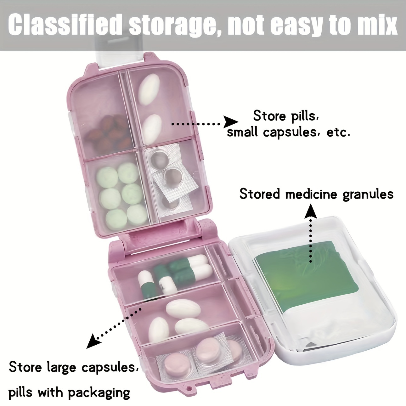 Foldable Medicine Box Portable Pill Case Compact Easy to - Temu