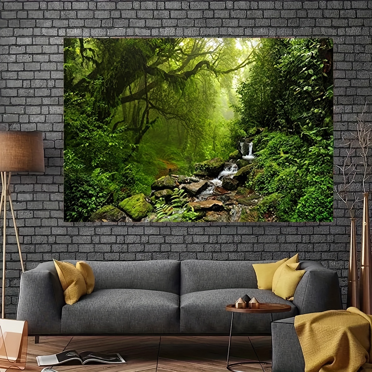 Graceful Natural Scenery Backdrop Evergreen Forest Jungle - Temu