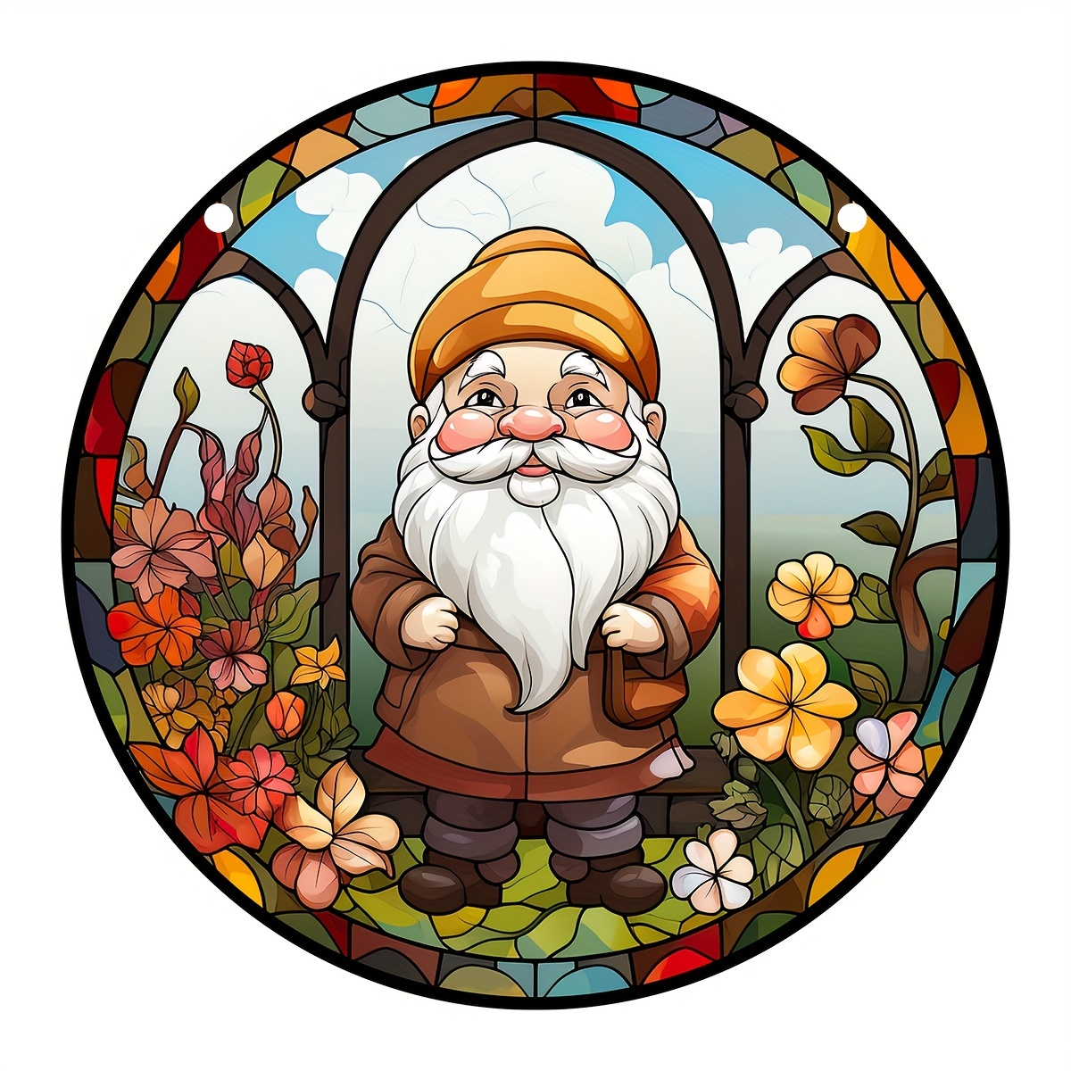 Gnome Stained Window Hangings, Gnomes Christmas Elf Fall Home Decor,  Suncatcher For Window Ornaments Wreath Sign, Room Decoration, Aesthetic  Room Decor, Bedroom Decor, Home Decoration, House Decor, Cute Aesthetic  Stuff, Cool Gadgets 