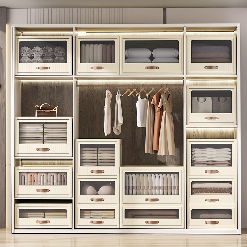 Organizador de ropa multicapa, estante de almacenamiento de Pc, caja de  armario, 1 cajón, armario organizador para el hogar