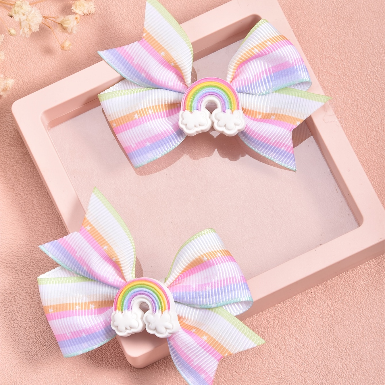 Temu Elegant Cute Princess Ribbon Bow Hair Clips Decorative Hair Accessories for Holiday Party Performance Girls Accessories,$1.39,Chiffon,Apricot,free