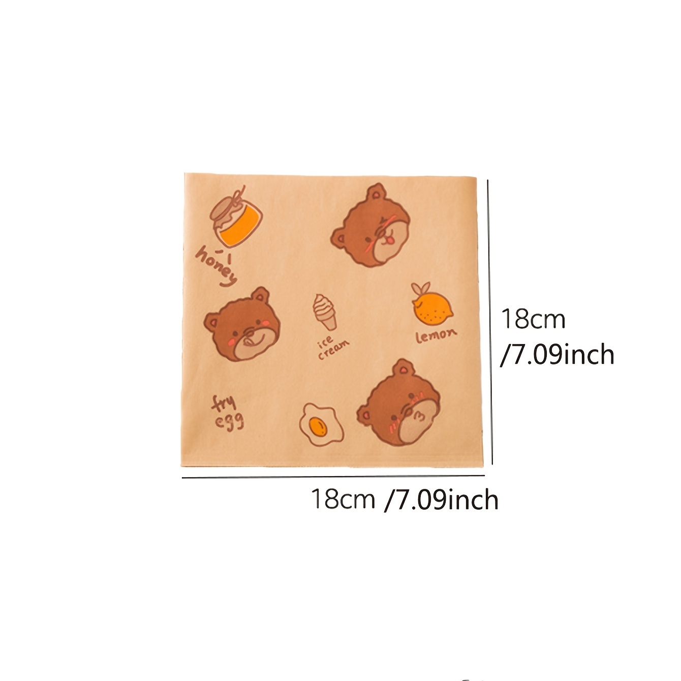 Little Bear Pattern Sandwich Packaging Bag Hamburg Packaging Bag