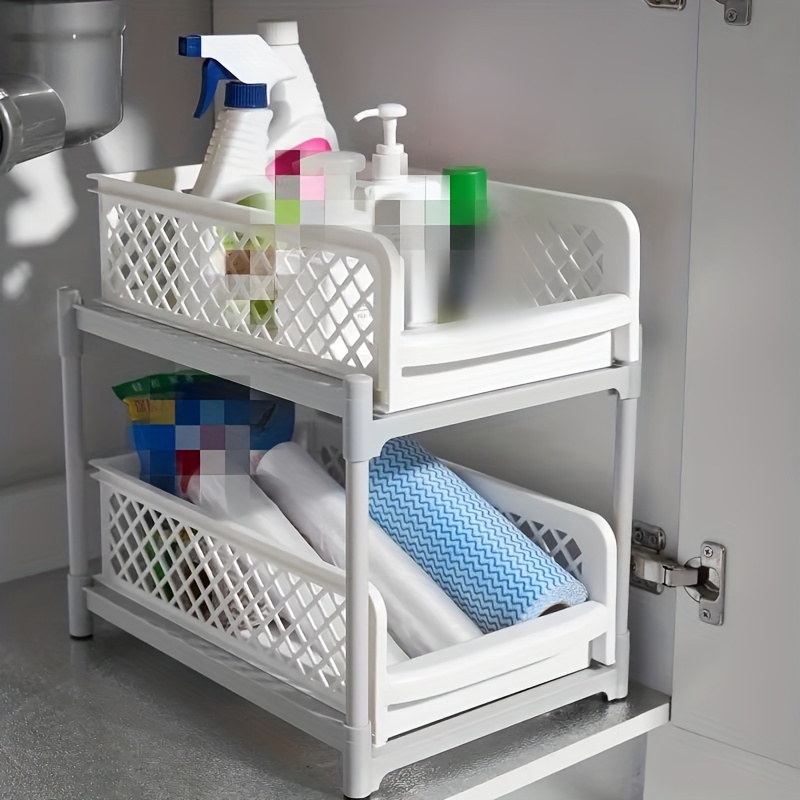 Under Sink 2 Tier Expandable Shelf Organizer Rack – slyinspireme