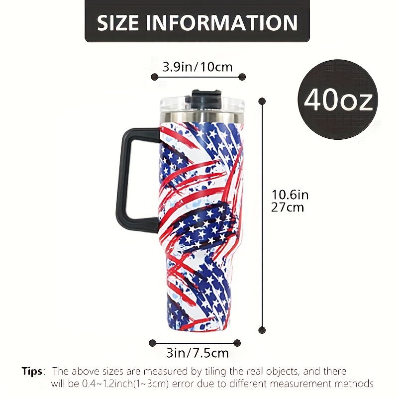 Dkp 5d American Flag Ice Water Bottles Portable Car Cup - Temu