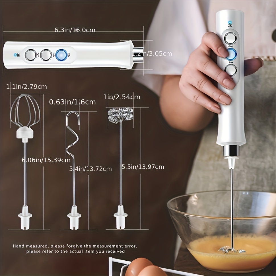 3 Modes Electric Handheld Milk Frother Blender With USB Charger Whisk –  TheWokeNest