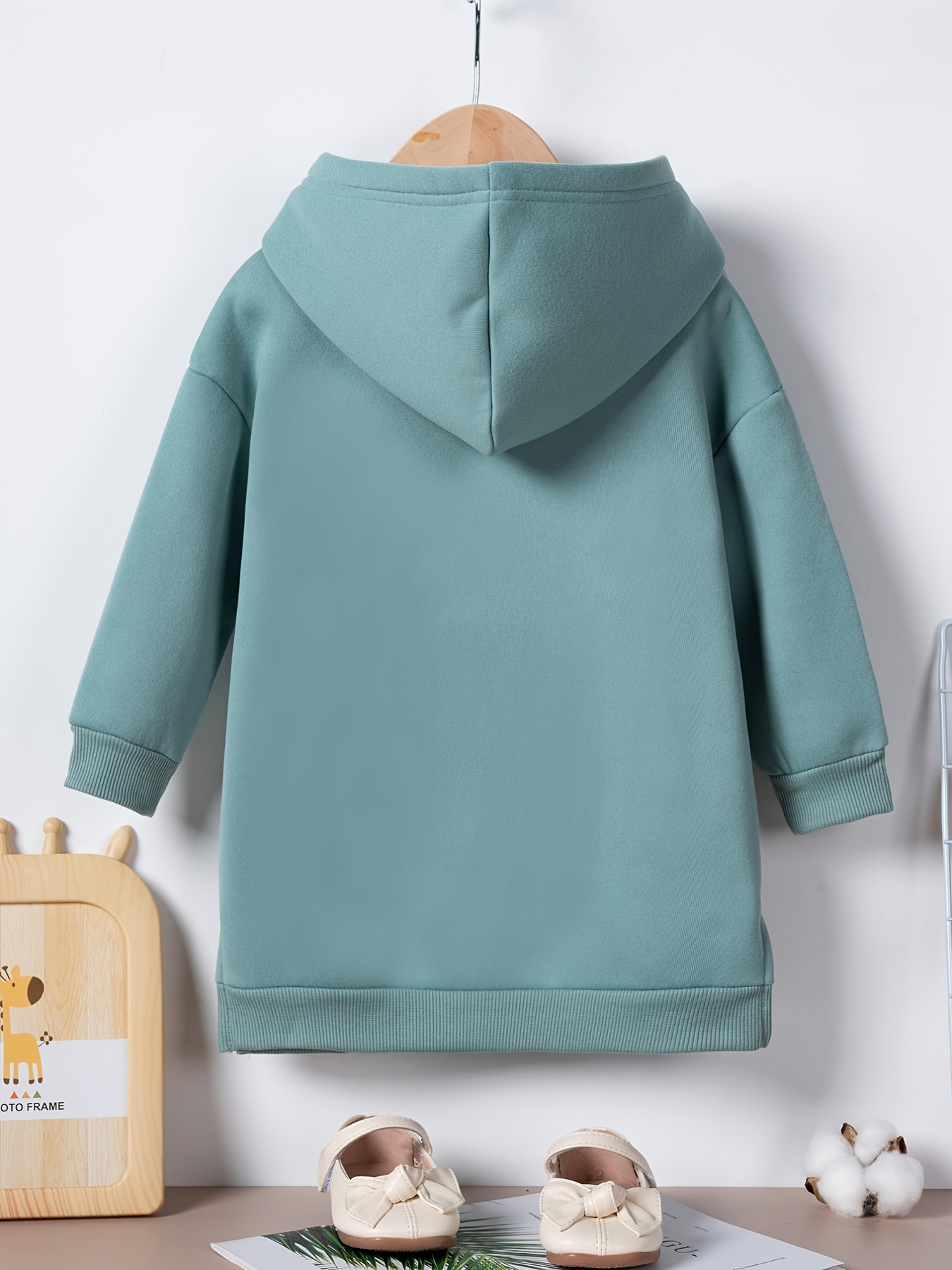 Girls Split Hem Fleece Longline Hoodie Sweatshirt Kangaroo Temu