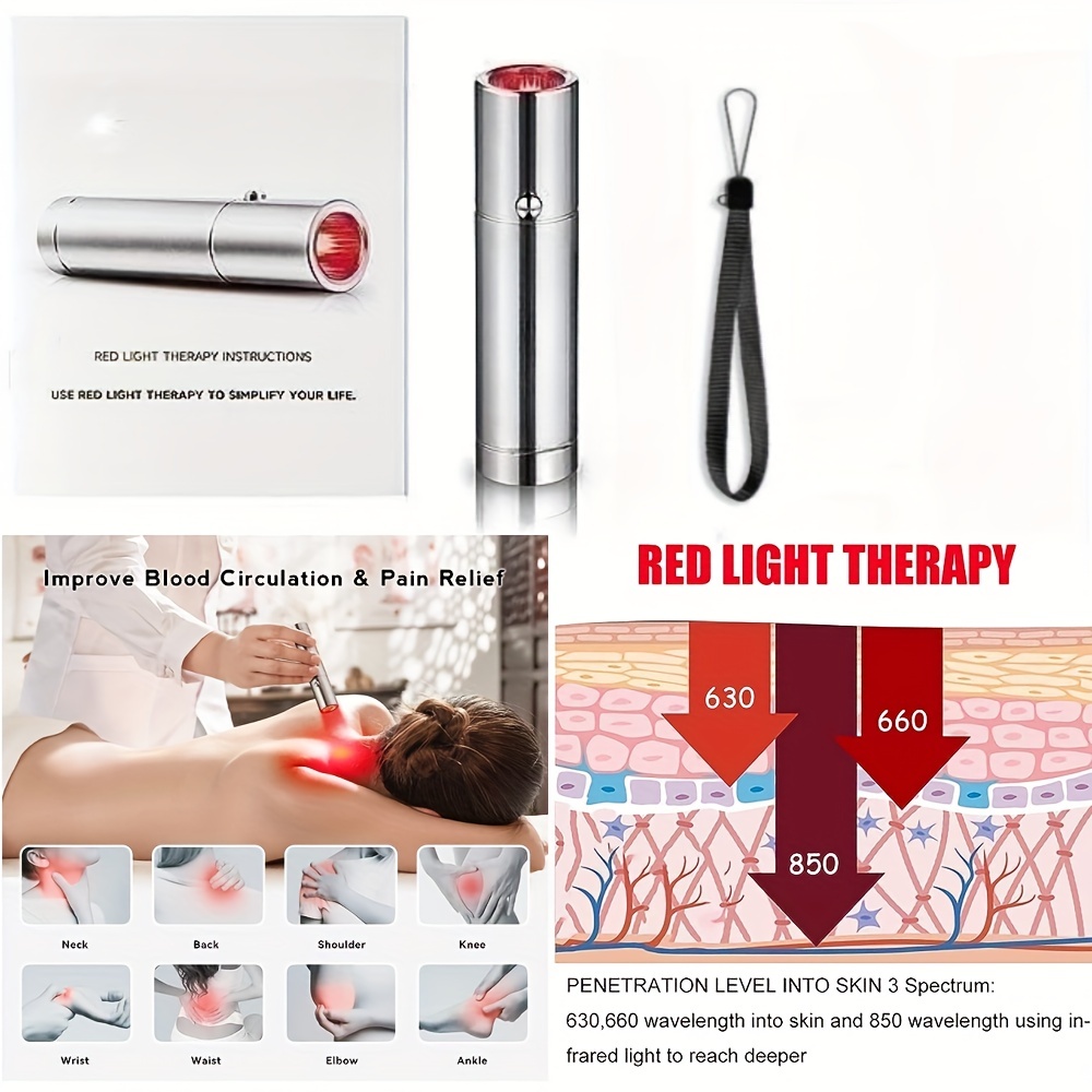 Lámpara de terapia de luz roja, terapia de luz infrarroja con soporte, 660  nm luz roja y 850 nm dispositivo de luz infrarroja cercana para alivio del