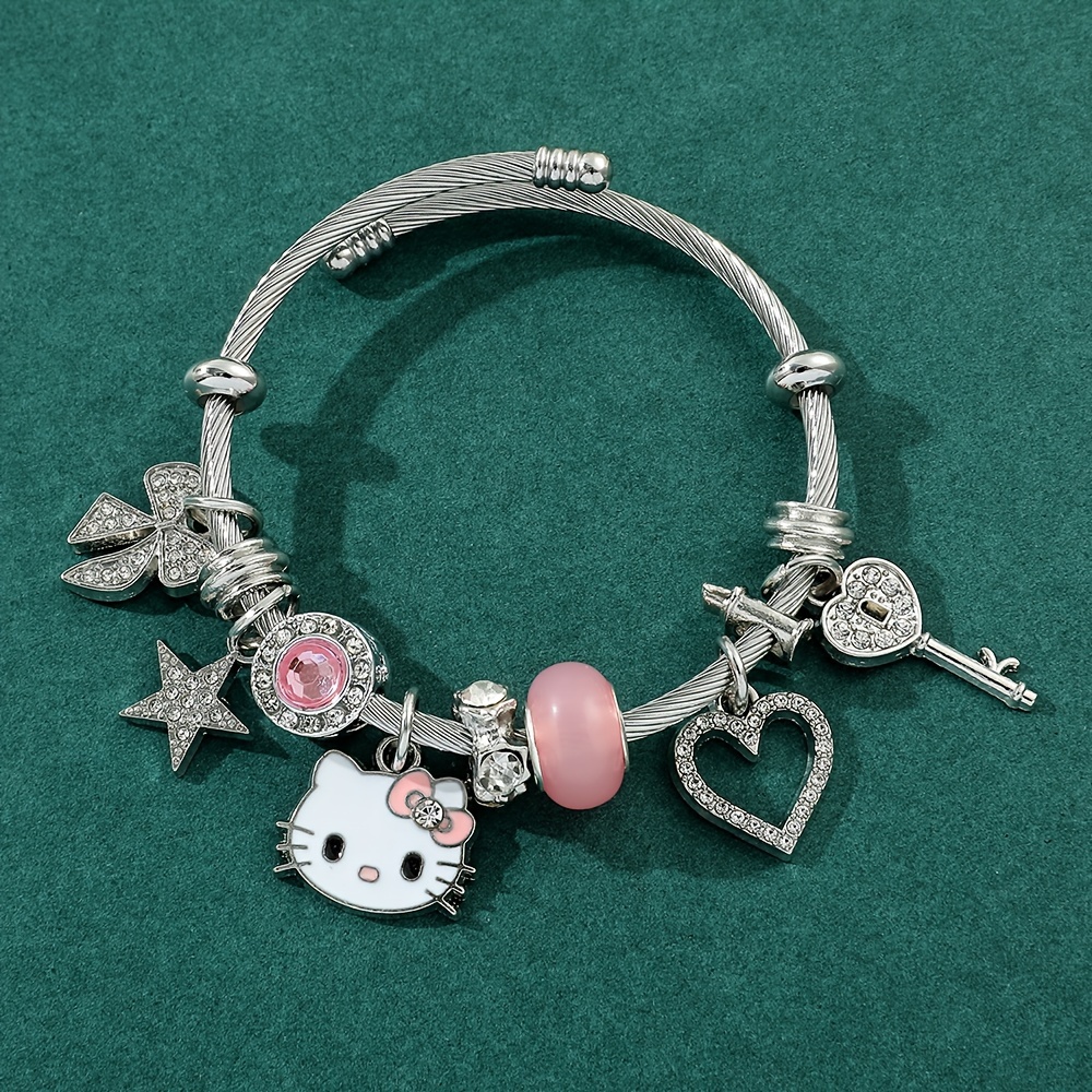 Kawaii Japanese Anime Sanrio Charm Bracelet With Hello Kitty