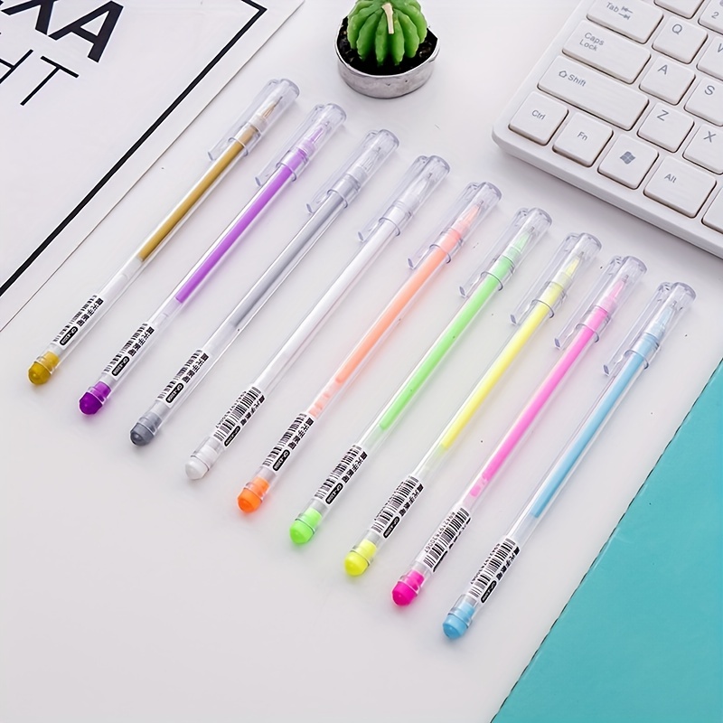 12 PCS Colored gel pens set Kawaii blue 0.5 mm ballpoint pen for journal  Cute School supplies Korean stationery