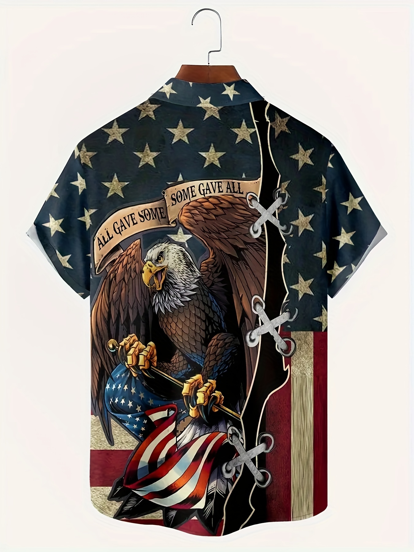 Camisa Casual Manga Corta Estampado Bandera Americana Hombre - Temu Mexico