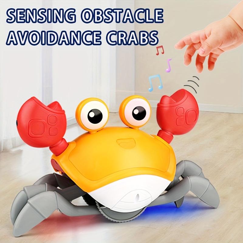 Crawling Crab Baby Toy, Infant Tummy Time Toys, Interactive Walking Moving  Toy with Music & Automatic Obstacle, Sensory Induction Crabs for Walking