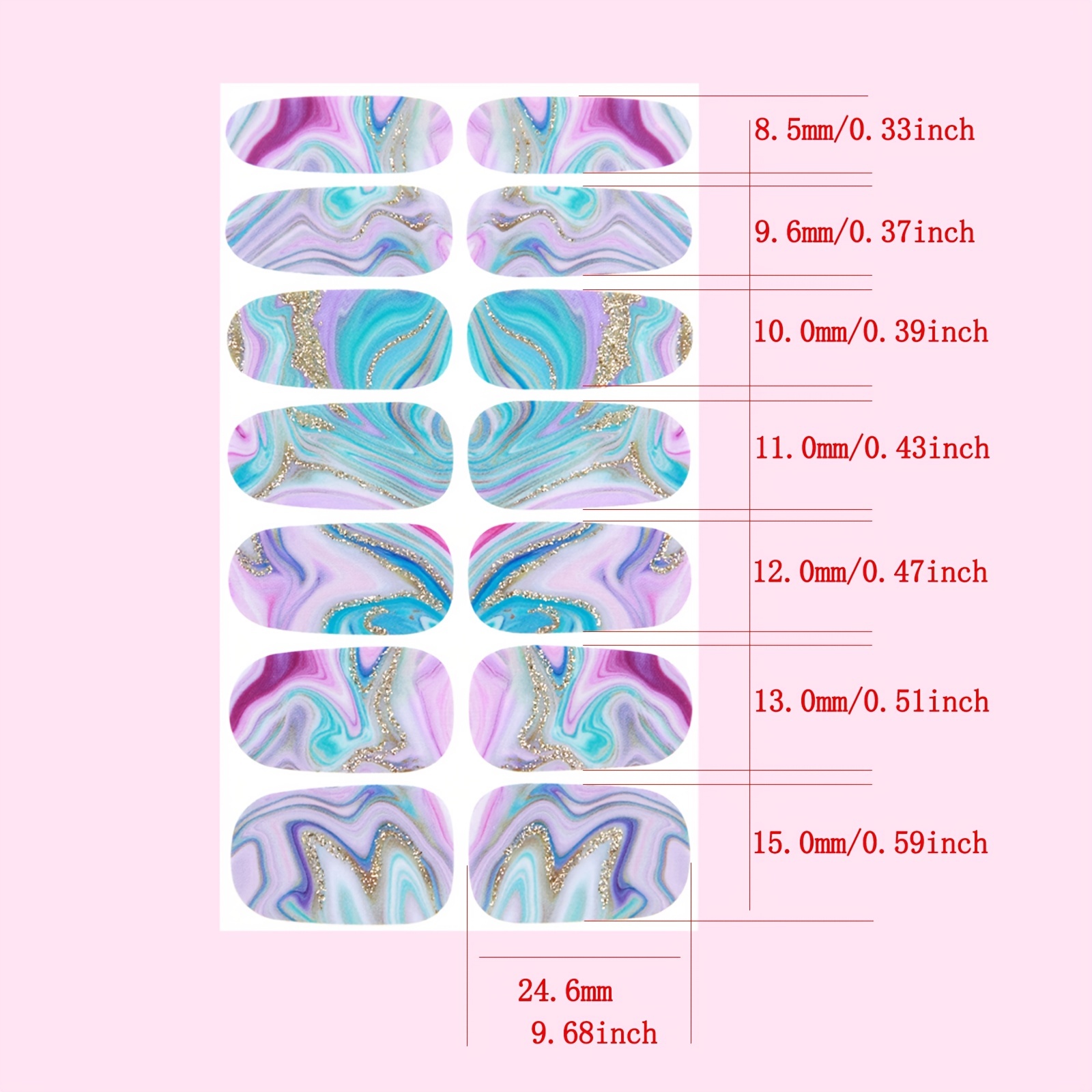 2 Sheets Full Cover Nail Stickers for Creative Nail Art