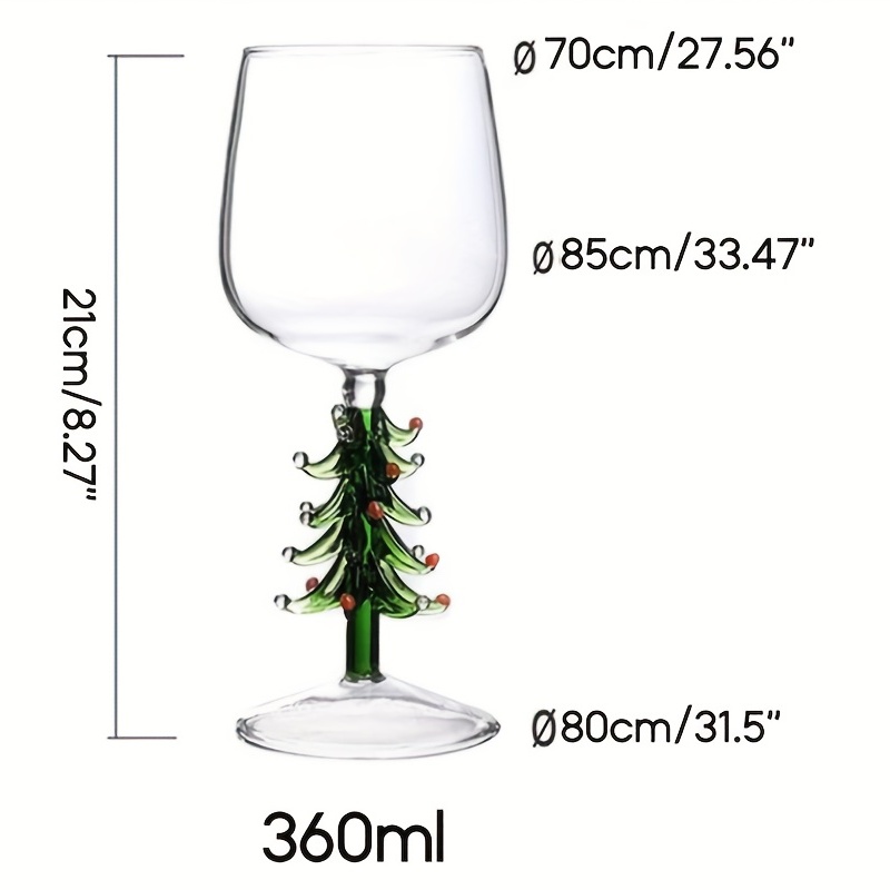 Christmas Tree Wine Glass Goblet Champagne Glass 360ml Christmas Cocktail  Glasses and Drinkware Red Wine Goblet Xmas Gift