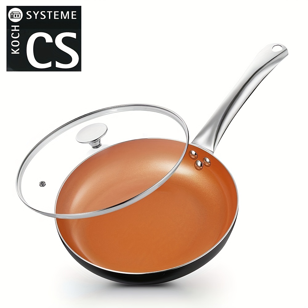 Non-stick Copper Frying Pan with Ceramic Coating and Induction cooking 10  inch