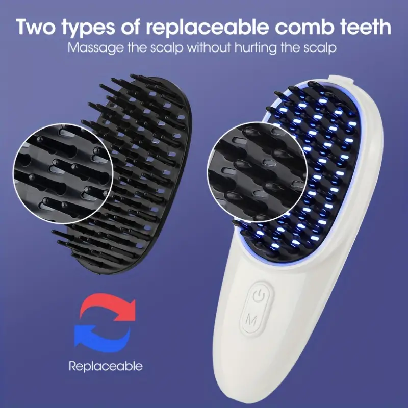rechargeable led massage comb get gorgeous hair nails with ems micro current electric hair care details 5