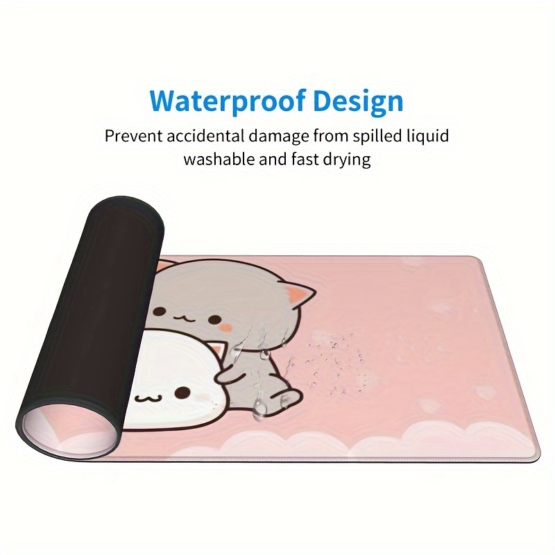 *** Mouse Pad Cat XXL Kawaii Gaming Mouse Pad Animal Theme 35x15.7x0.12  Inch Women Large Rubber Mouse Pad For Desk With Unique Design For Laptop,  Com