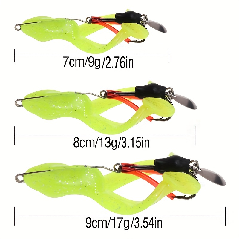 ShenMo 2 Frog Lures, Silicone Frog Fishing Lure, Double Spiral Frog Soft  Lure for Fishing Tackle, Fishing Enthusiasts - Green 