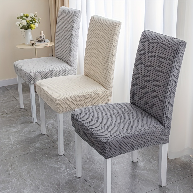  Fundas de asiento de silla de jacquard, fundas de asiento  elásticas para sillas de comedor, fundas de asiento suaves y elásticas de  elastano para sillas de comedor, fundas de asiento lavables