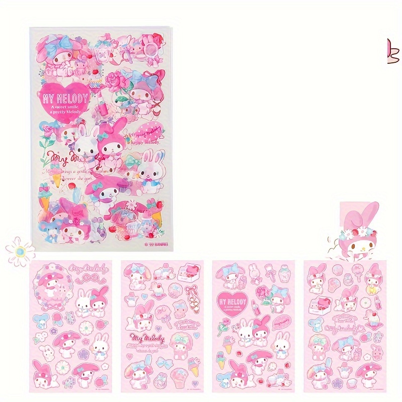 100pcs Hello Kitty Kuromi Stickers Mignon Non répétitif Livre à