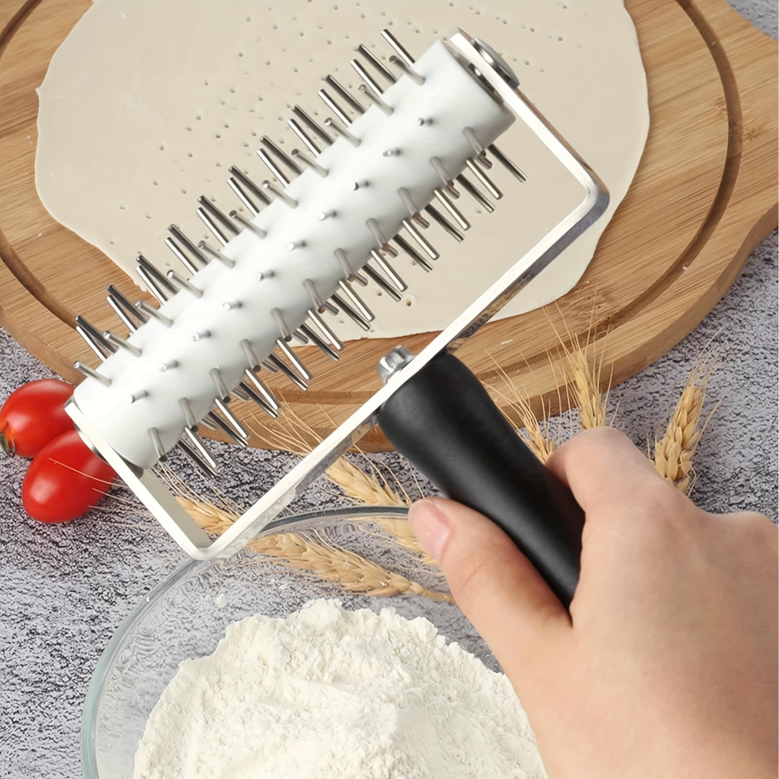 Pizza Dough Roller Pastry Hole Puncher Bread Dough Docker Hole Maker for  Kitchen Pizza Making Accessories