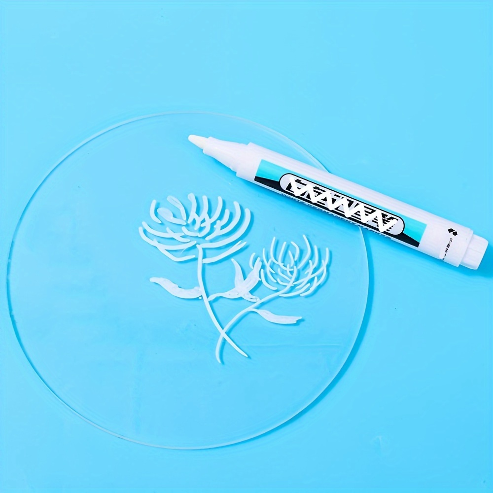 5x Oily White Marker Pen Graffiti Pens DIY Permanent Gel Waterproof Paint  Pen Writing Garment Drawing Hand Painting Black Paper