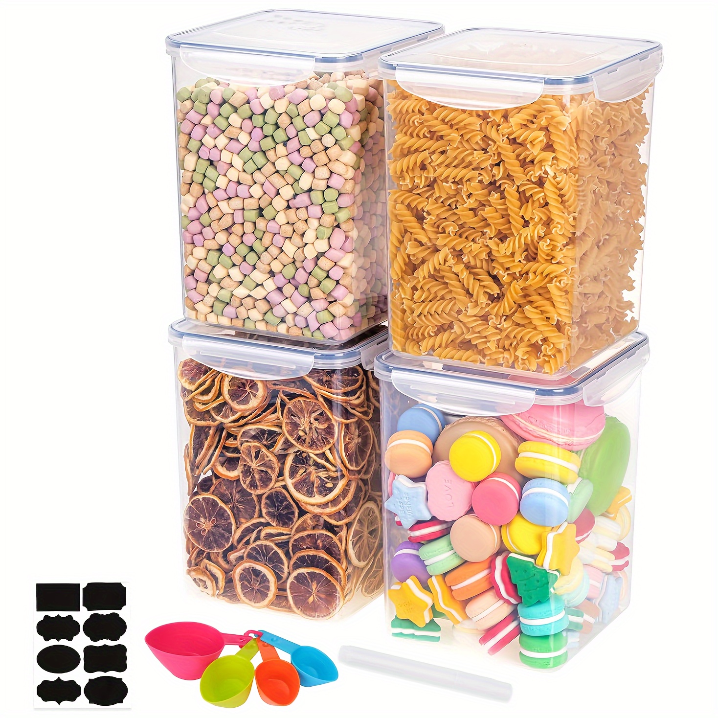 Large Food Storage Containers, Bpa Free Plastic Airtight Food