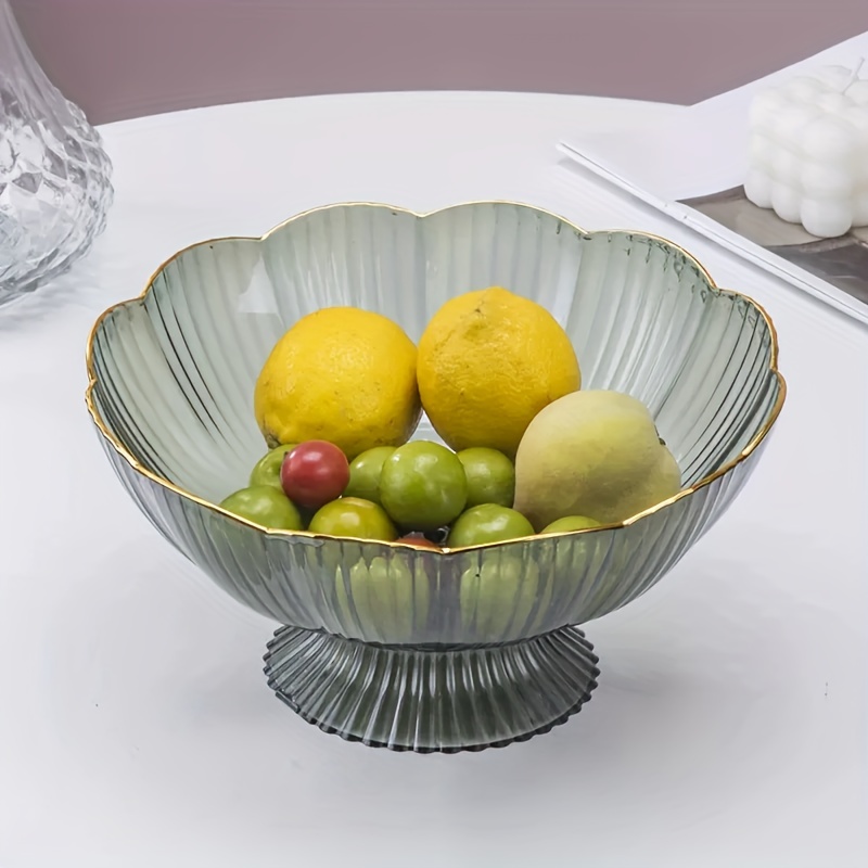 1pc Fruit Bowls, Plastic Fruit Holder, Fruit Dish For Fruits And Veggies,  Fruit Bowl For Kitchen Counter, Home Decor Dessert Fruit Tray With Drainage
