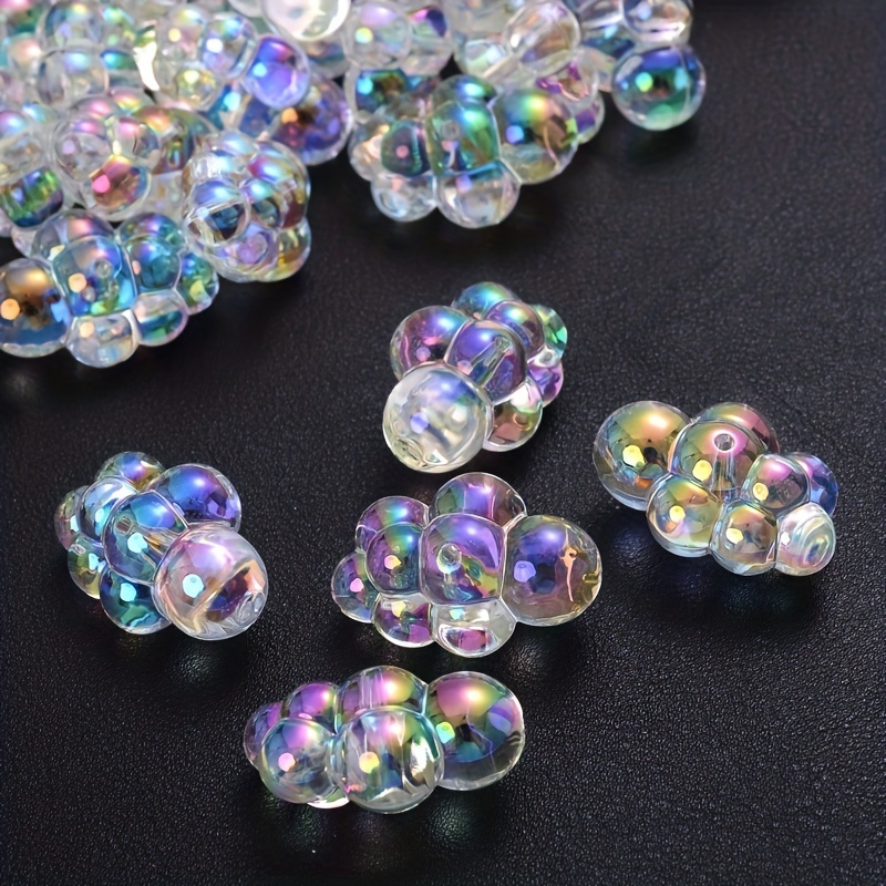 

10pcs 22x32mm Transparent Ab Colorful Acrylic Beads Handmade Loose Spacer Beads For Stylish Bracelet Necklace Diy Jewelry Making