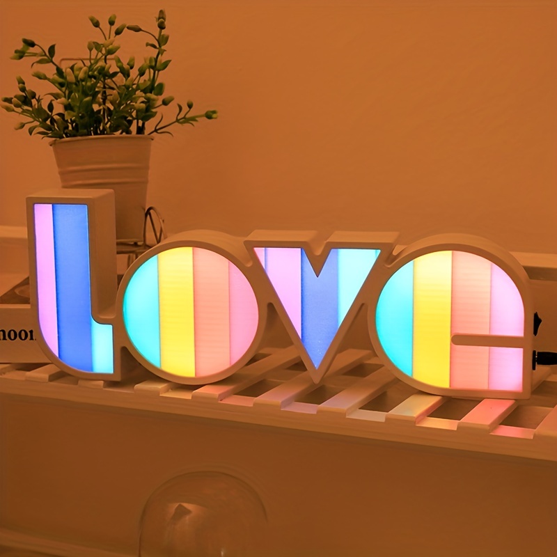 Caja Luz Amor Luz Letra Led 1 Pieza Luz Decorativa Arreglo - Temu Chile