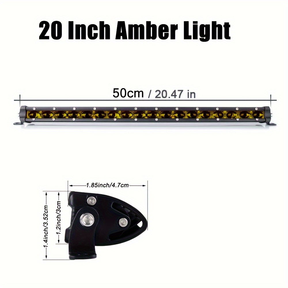 超薄型 6D レンズ LED ライトバー 20 インチ LED ワークライトアンバー
