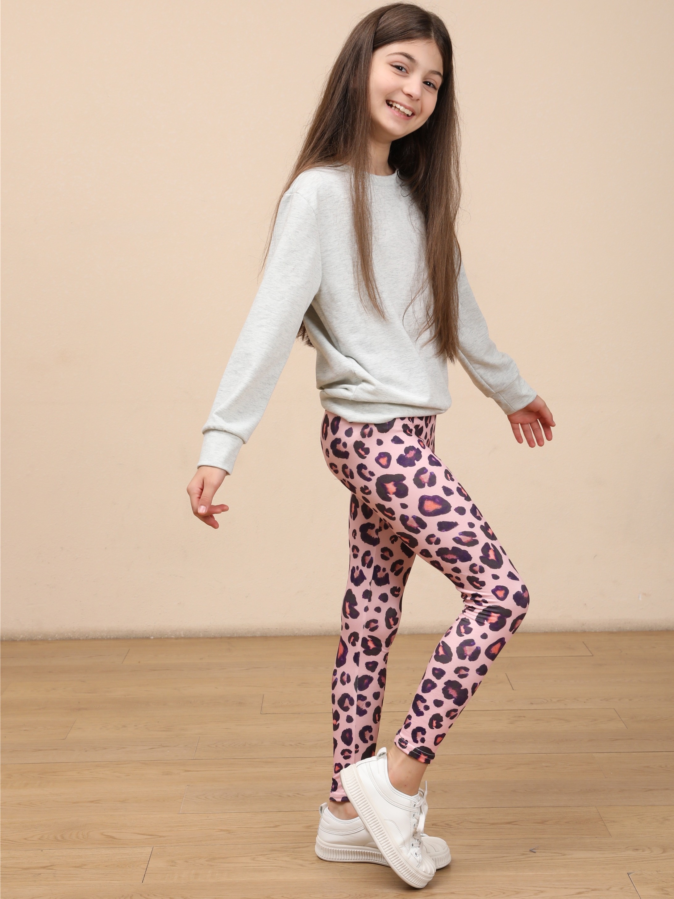 Leopard Print Leggings Set Girls Stretchy Comfy Pants Kids - Temu