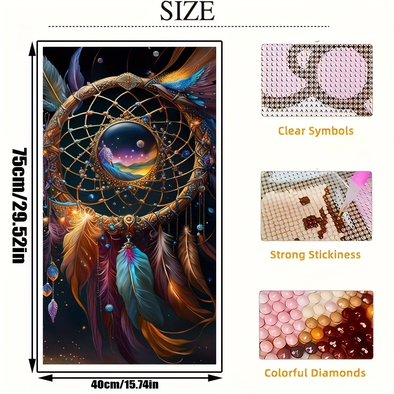 2023 New Diamond Embroidery Dream Catcher Fantasy Landscape 5D Diamond  Painting Feather Flower Mosaic Cross Stitch Home Decor