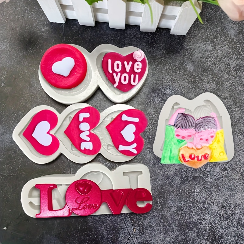 4pcs Heart Silicone Molds Candy Molds Chocolate Molds Silicone