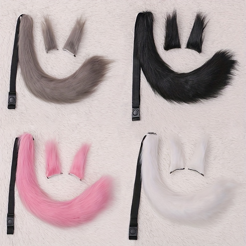 Fox Cosplay Accessories Ears Hair Clip and Tail Set
