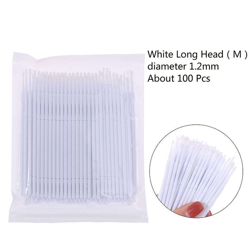 100pcs White And Black Bendable Micro Brushes Disposable Micro Brush  Applicators Eyelash Extensions Eyelash Glue Cleaning Brush For Eyelash