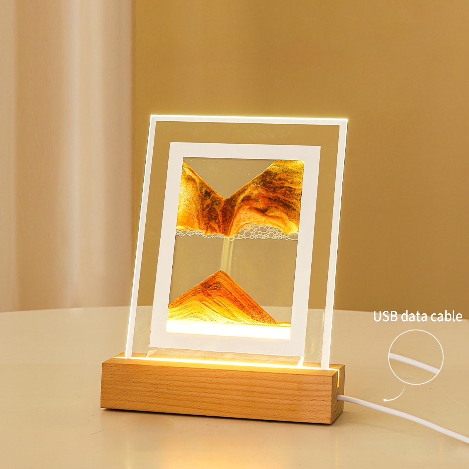 USB LED Sables Mouvants Veilleuse 3D Paysage Naturel Coulant Sable