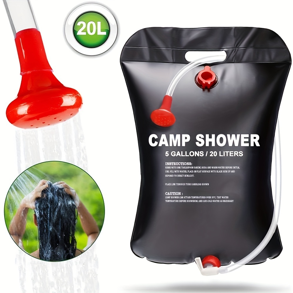 Portable Camping Shower Bag Transparent Pvc Bucket With - Temu