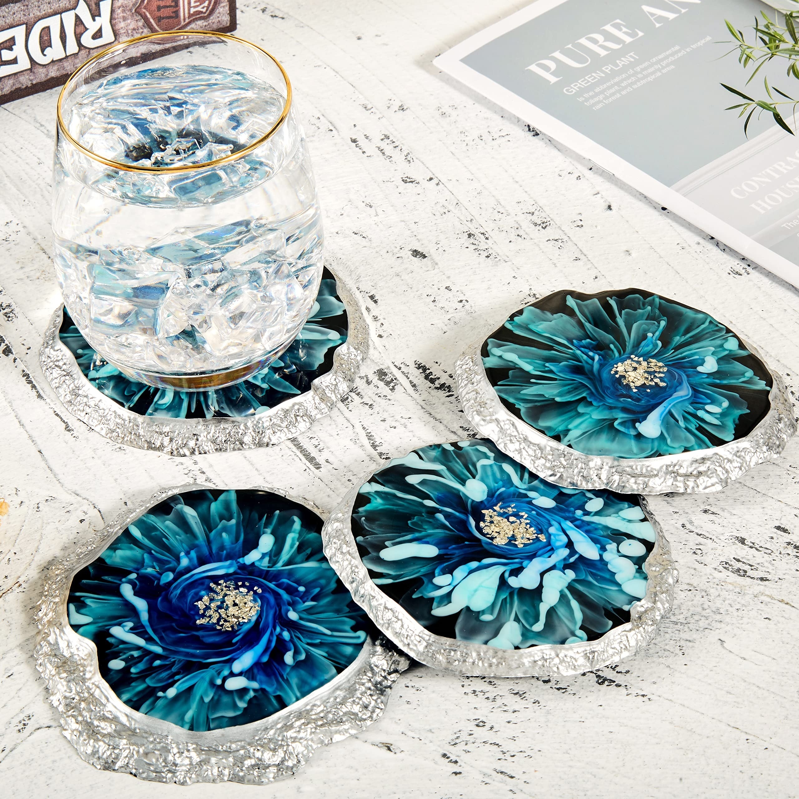 Silicone Coaster Mold for Resin, Silicone Geode Coaster Mold for