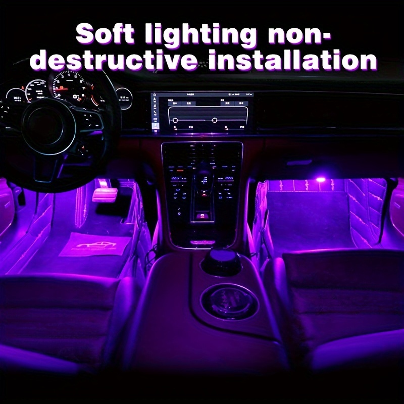 Koop 4 stks Auto USB Licht 7 Kleuren RGB LED Auto Sfeer Licht