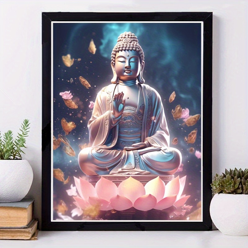 Easy PAINT by NUMBERS Kit for Adults Buddha Statue Pink Lotus Flower DIY  Acrylic Paint Kit Zen Meditation Studio Wall Art Home Decor Gift 