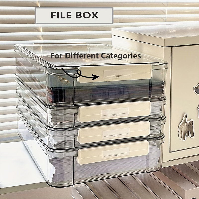 Pet Transparent File Box Test Paper Organizer Box A4 Paper - Temu