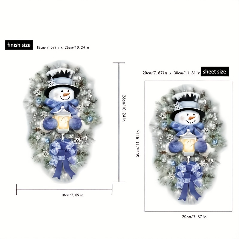 Snowman Wreath Stickers Christmas Home Decor