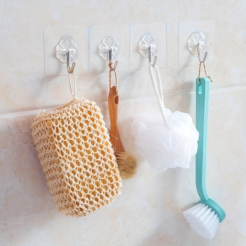 10pcs Seamless Adhesive Hook Bathroom Wall Hanging