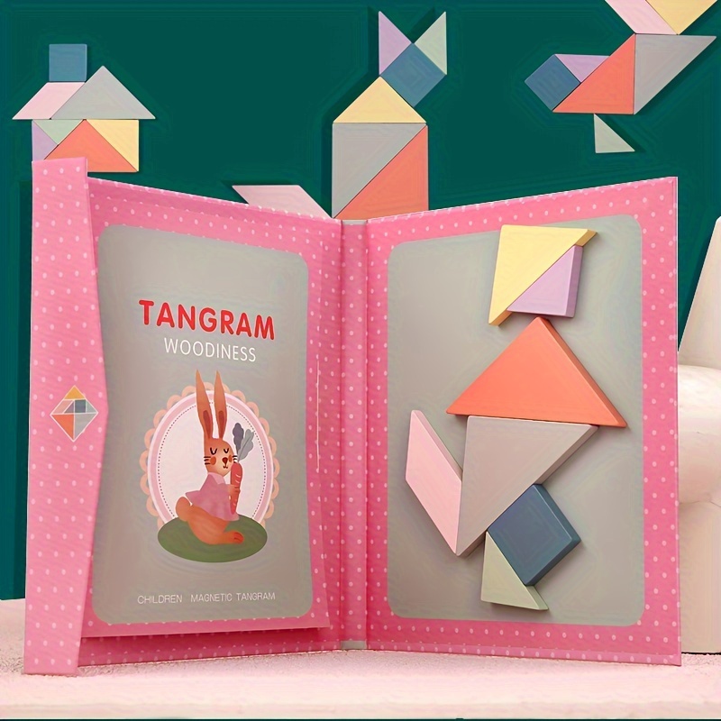3d Magnetic Jigsaw Puzzle Tangram Game Montessori Brain - Temu