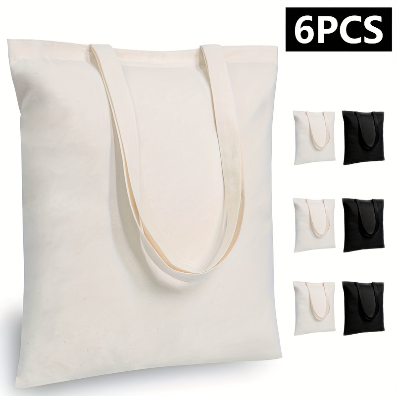 1 Pieces Canvas Tote Bags Handbag Washable Reusable Student Tote Bag Blank  DIY Original Design Bag, Food Shopping Bag, Gift Bags, Book Bags